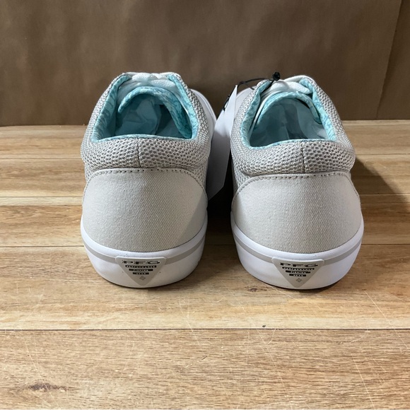 Women’s Columbia Slack Water PFG Lace Sneakers Boat Shoes Grey Ice Sea Wave Blue - Picture 7 of 16